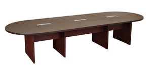 OSP Home Furnishings 20' Racetrack Conference Table Laminate Top with Cable Management for Large Teams Espresso EXPCHY-TYP20R