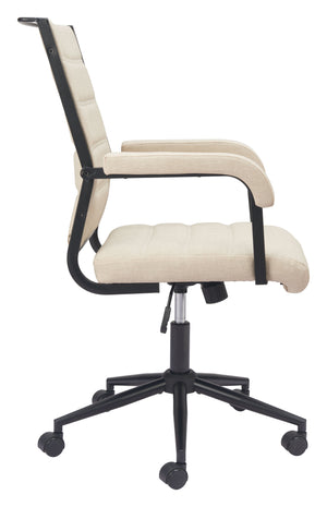 Zuo Modern Auction Office Chair - Modern Elegance For Your Home Office With Premium Vinyl & Steel Design Beige 100% Polyurethane,Plywood,Steel 110446-zuo-modern