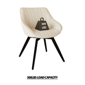 English Elm 63" Timeless Cream Mdf Dining Table Set With 4 Beige Pu Chairs & Black Metal Legs For Home Use W2189S00761