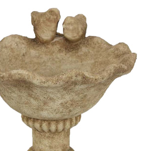 English Elm Ivina Terracotta Bird Bath Feeder Rustic Garden Ornament with Scalloped Basin Brown B056P416950