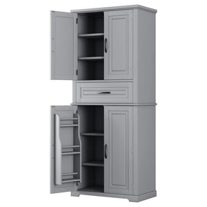 English Elm Christopher Knight Home® - Bathroom Storage Cabinet with Doors Drawer and Adjustable Shelves — MDF Build, Anti-Tip Safety, Modern Appeal Grey N759P241667E