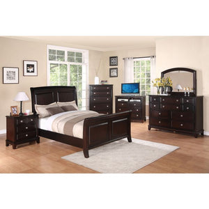 English Elm Stylish Cappuccino Transitional Full Bed with Durable Particle Board, Chic Wear-Resistant Finish, Easy Assembly B078S00524