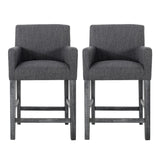 Christopher Knight Home® - Noble House - - Set Of 2 Upholstered 26 Inch Counter Stool - Charcoal/Gray