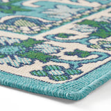 Christopher Knight Home® - Noble House - Houston Outdoor 5'3" X 7' Oriental Area Rug, Ivory and Blue