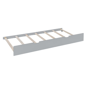 English Elm Full Over Bunk Bed with Twin Trundle Solid Pine Frame Gray Convertible LT100204AAE