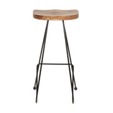 Christopher Knight Home® - Noble House - Royston Handcrafted Modern Industrial Wood Bar Stools, Natural and Black - Set of 2