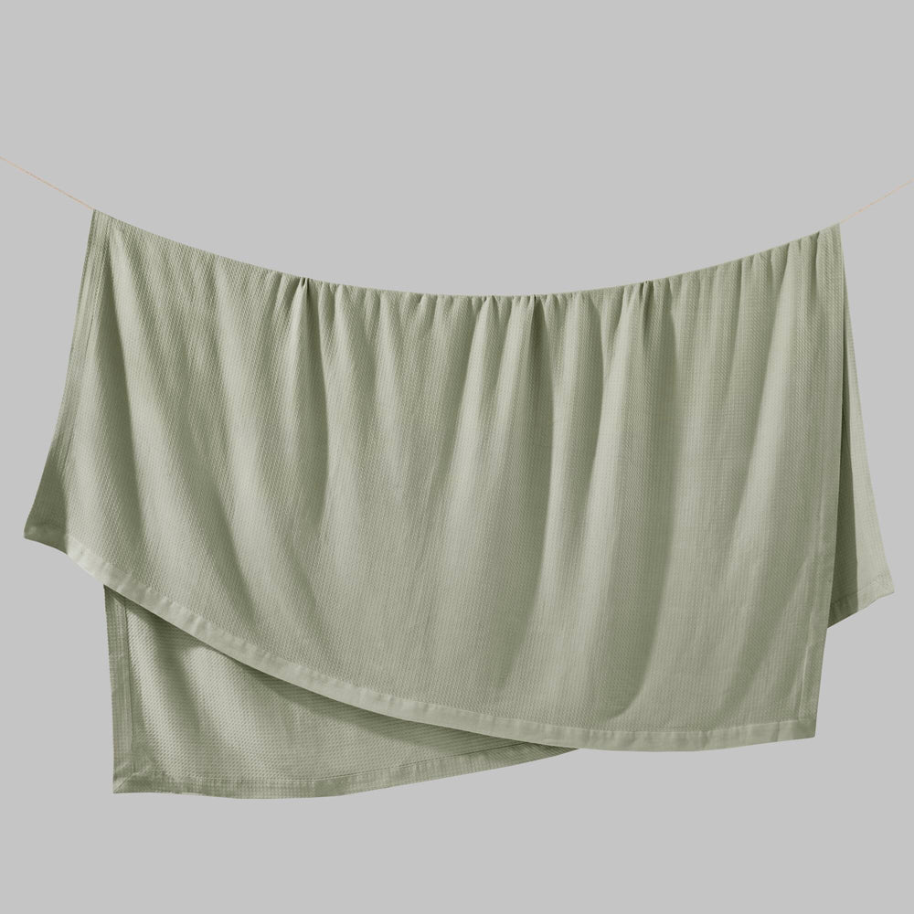 JLA Home Madison Park - Blanket crafted from 100% Egyptian cotton—ultra-soft, breathable, durable throw that resists pilling & shrinkage Sage Green MP51N-8846