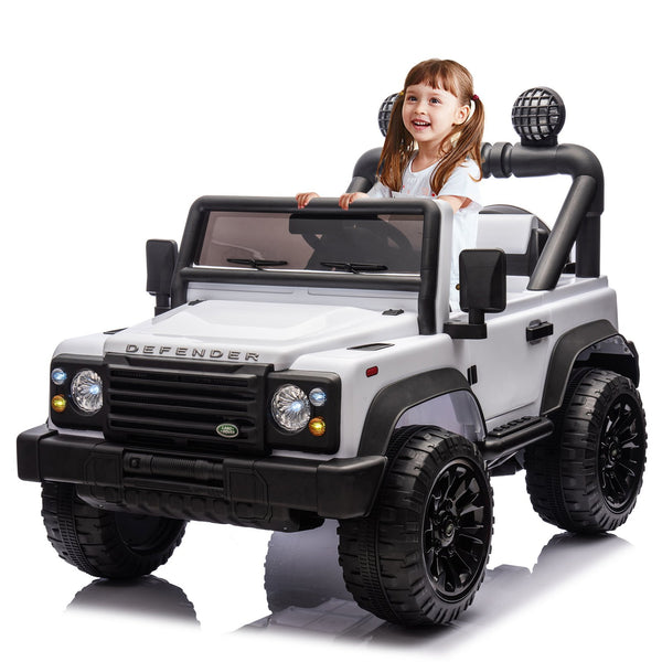 English Elm Licensed Land Rover Defender Ride on Car 24v Dual Motor with Parental Remote White W1578P339064