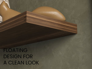 English Elm Floating Shelf Dallas Set of Two Caramel Engineered Wood 32" x 10.6" Sleek Modern Space-Saving Decor B092P360645