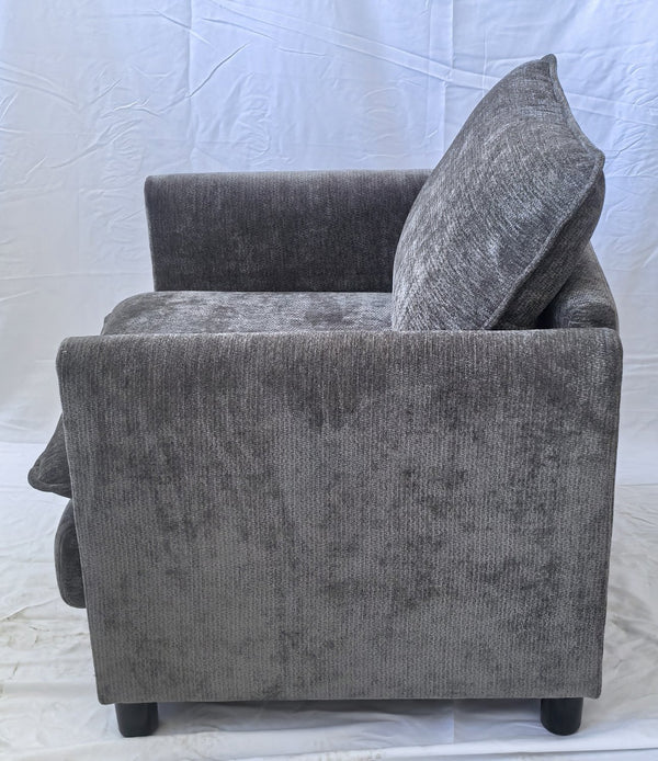 English Elm Lazy bean sofa chair with high-density memory foam, soft fabric armrests for living room comfort Antique Dark Grey W1893P396301