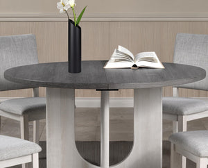 English Elm Classic Round Pedestal Dining Table Rubberwood Matte Finish Seats Four Modern Home Gray B2741P421159