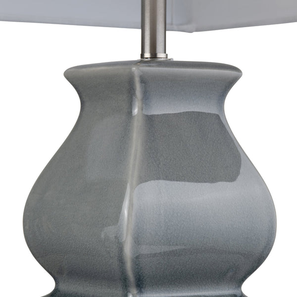 Crestview Collection 30"H Elegant Ceramic Table Lamp With Textured Shade, Crystal Base, Perfect For Modern Spaces   Cvazp101b