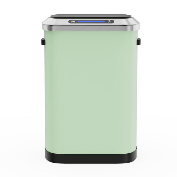 English Elm 50L Smart automatic Trash Can with Silent Slow-Close Lid, Motion Sensor, Durable 0.45mm Steel Body Mint Green W1550P247982