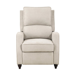 English Elm Beige Loveland Push-Back Recliner Chair with Textured Fabric, Dark Wood Legs, Transitional Comfort B011P395861