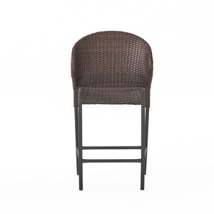 English Elm Rattan Outdoor Counter Stools Set of 4 Pe Wicker Iron Frame Resort Pool Deck N772P368971D
