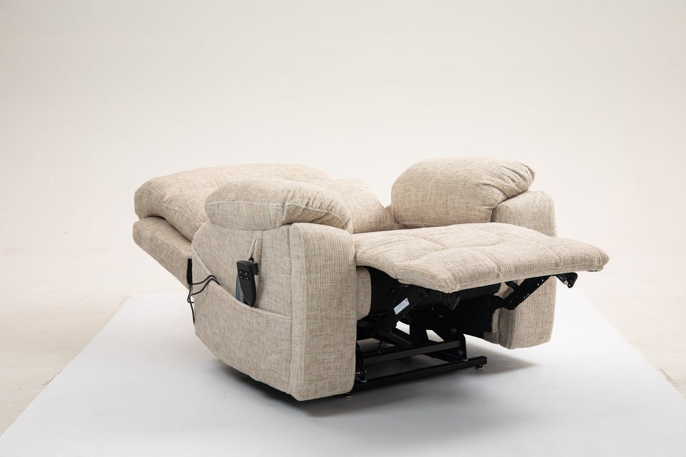 English Elm Old Oversized Electric Lift Chair With Dual Motors, Heating, Massage, And 180° Recline For Comfort W547S00053