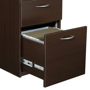 OSP Home Furnishings Napa Under Desk Pedestal with Box File Drawers for Modern Office Storage Espresso NAP-265-ESP
