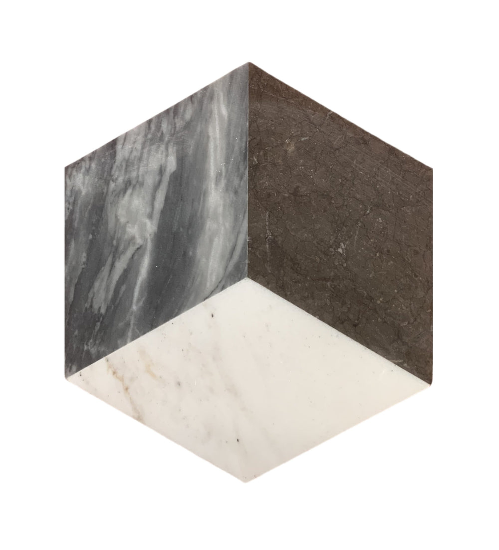 English Elm Hexagon Carrara Gray Polished Marble Floor Wall Tile Spa Inspired Natural Stone W1696P262340