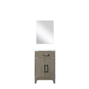 English Elm Grey Oak Single Bath Vanity Set With Acrylic Countertop & Mirror - Ideal For Small Spaces! B2731S01450