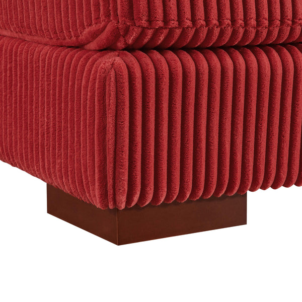 English Elm Large Corduroy Double Chaise Sectional Sofa with Lumbar Support for Spacious Living Rooms Red B2748S00021