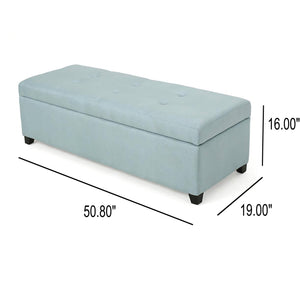 English Elm Christopher Knight Home® - 50 inch Wide Light Blue Tufted Storage Ottoman Bench with Soft-Close Hinges, Cushioned Seating & Spacious Interior - Durable, Stylish Entryway Solution for Living Room, Bedroom, Office 69073.00FLBLU