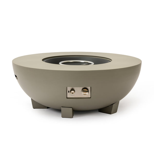 English Elm 36_inch Grey Iron Fire Pit Table with Push-Button Ignition, Adjustable Flame, 10ft Hose & Cover W3131P277176