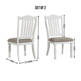 English Elm Ebret Farmhouse Two-Tone Distressed Wood Dining Chairs, Set Of 2, Brown and White