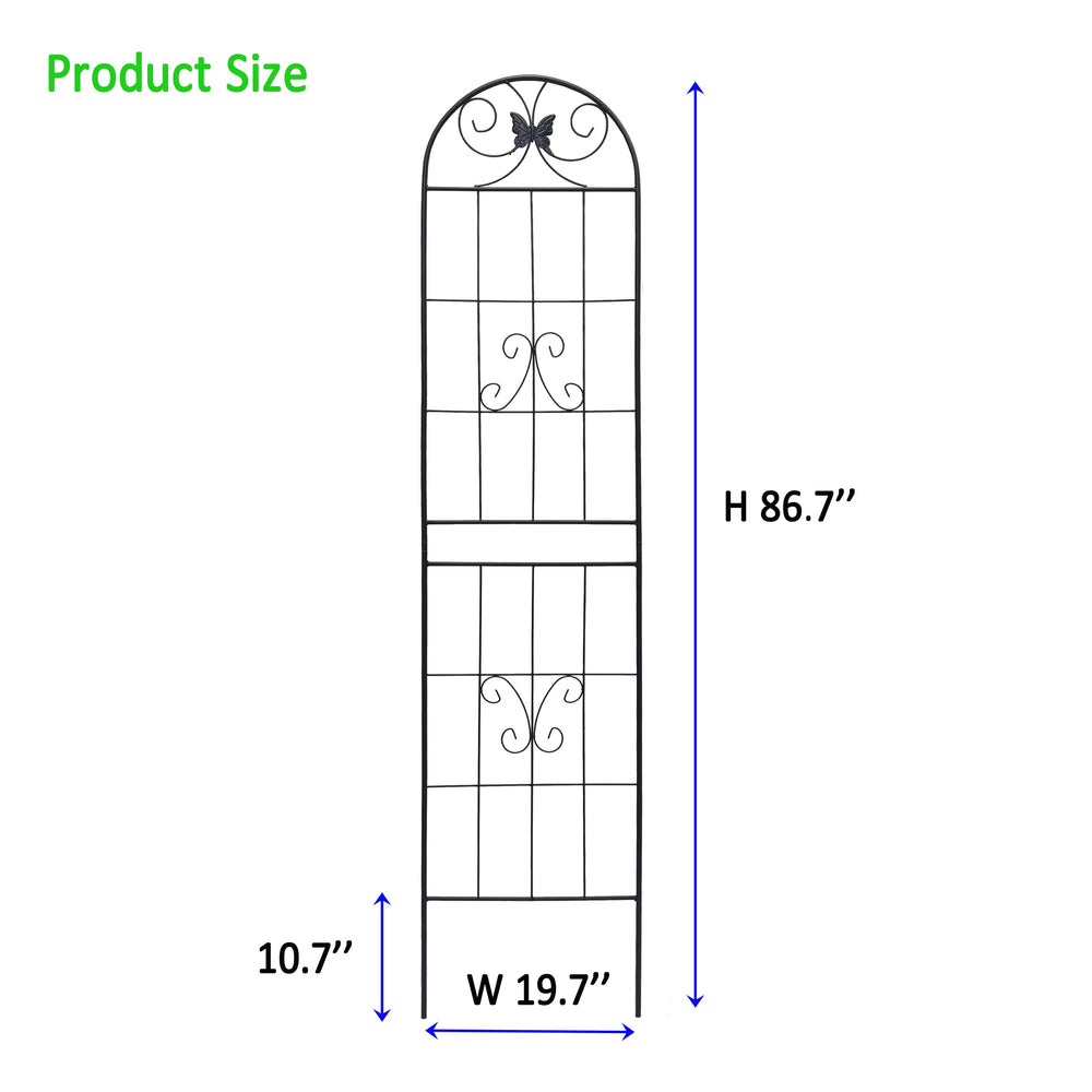 English Elm 4 Pack Powder-coated Metal Garden Trellis Panels Rustproof Climbing Plant Support Outdoor W1586P268039