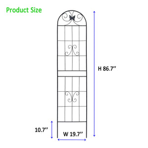 English Elm 4 Pack Powder-coated Metal Garden Trellis Panels Rustproof Climbing Plant Support Outdoor W1586P268039