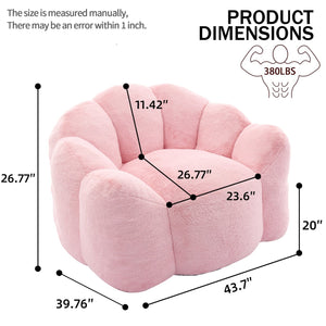 English Elm Lotus memory foam bean bag sofa with pull ring — anti-fouling faux fur, non-slip base, cozy support Pink W2311P357140
