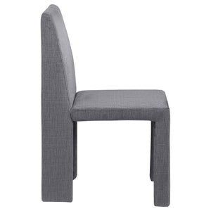 English Elm Santa Cruz Grey Velvet Upholstered Dining Side Chair Set of 2 — Modern Sculpted Lines, Soft Durable Fabric, 35" High Elegance B062P299854