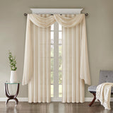 Madison Park Harper Modern/Contemporary Solid Crushed Curtain Panel Pair MP40-4526 Cream