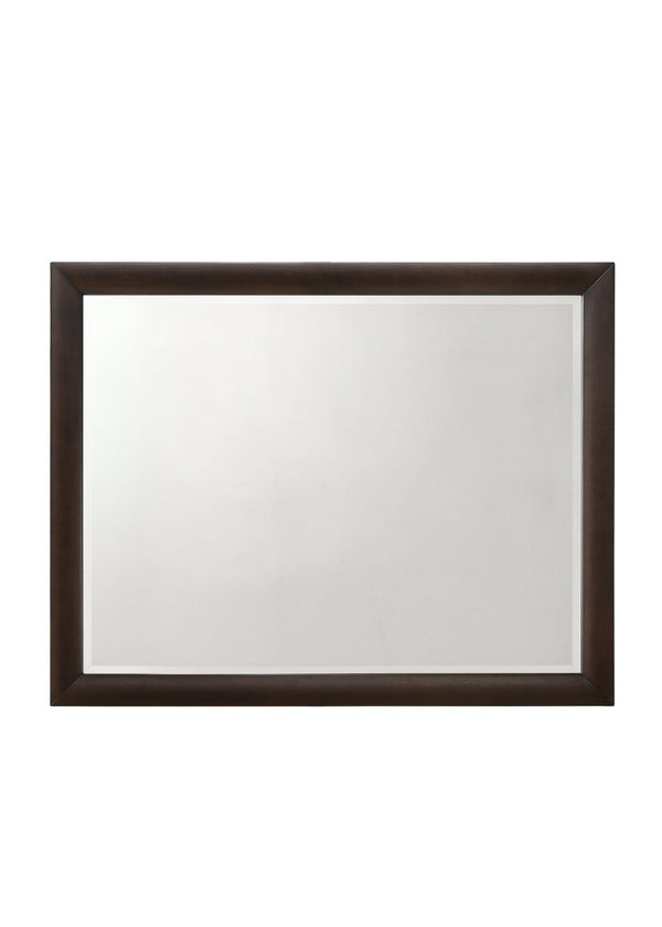 English Elm Tablita Dark Merlot Finish Dresser Mirror - 41x31" Beveled Rectangular Wall Mirror, Burgundy Elegance B2726P244348