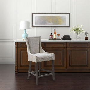 Madison Park Signature Ultra Transitional 25.5" Upholstered Counter Stool MPS104-0300 Cream