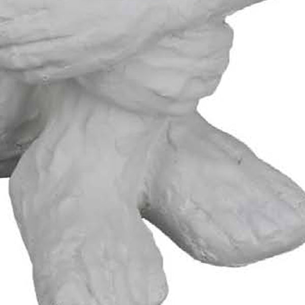 English Elm Roy Seated Figure White Resin Sculpture Contemplative Abstract Art for Modern Interiors B056P417004