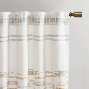 JLA Home INK+IVY - Cotton Striped Tassel Curtain Panel with Lining — Boho Textured Drapes, Rod Pocket & Back Tabs for Privacy and Light Filter (Sold Individually) II40-1184