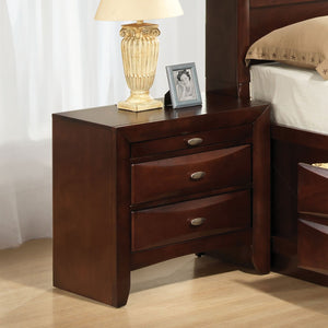 English Elm Contemporary Full Bedroom Set with Bookcase Headboard Storage Drawers Cherry Wood Finish B2741S00569