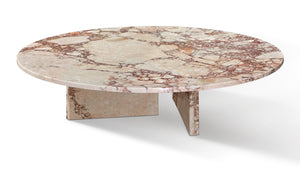 English Elm Pink Natural Marble Coffee Table - Luxurious 35.4" Accent Table With Unique Veining & Metal Base W1696P314932-GIGA
