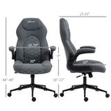 English Elm Vinsetto High Back Office Chair With Flip Up Armrests, Swivel Computer Chair With Adjustable Height and Tilt Function, Dark Gray