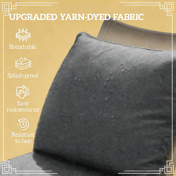 English Elm Seat and Back Cushion Set for Patio Chairs Yarn Dyed Fabric Uv Resistant Beige T3971P443236