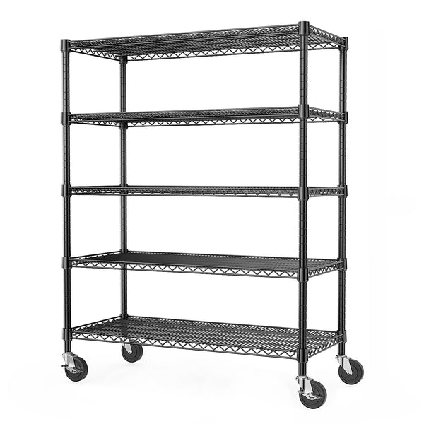 English Elm 2640 Lbs Carbon Steel Four Tier Shelving Unit with Casters for Garage or Warehouse W5386P445358