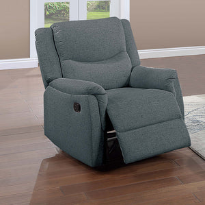 English Elm Single Manual Recliner Chair Woven Burlap Fabric Padded Arms Living Room Comfort Dark Grey B089P240479