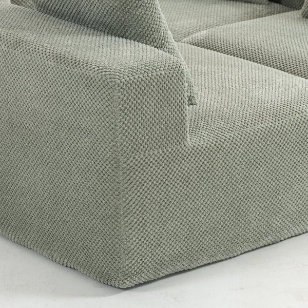 English Elm Modular Low Profile Sectional Sofa Plush Chenille Upholstery for Cozy Living Rooms W3326S00033