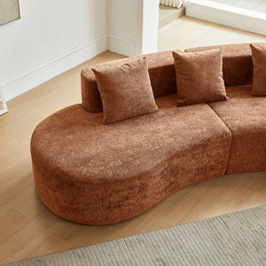 English Elm Modern Curved Sectional Sofa, 5-Seater Velvet Couch For Stylish Living Spaces, Easy Setup W1765S00129-GIGA