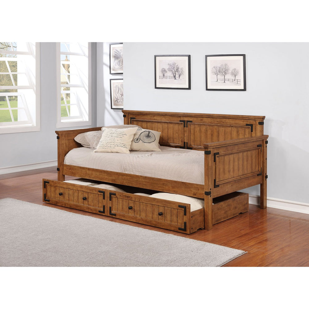 English Elm Kelvin Mission Style Twin Daybed with Trundle Rubberwood Frame Guest Room Sleeper B062S01798