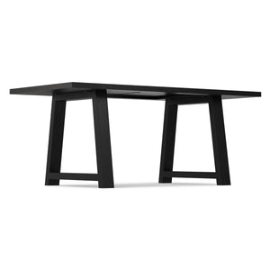 English Elm Whitley Solid Mango Wood Farmhouse Dining Table Trestle Base Seats Six Black B136P420749
