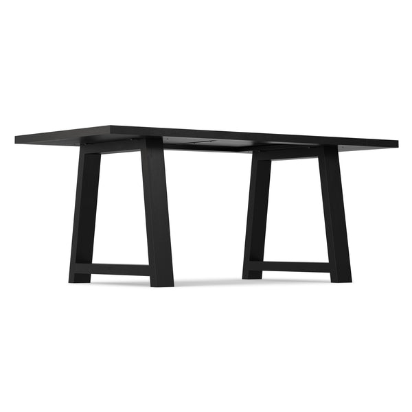 English Elm Whitley Solid Mango Wood Farmhouse Dining Table Trestle Base Seats Six Black B136P420749