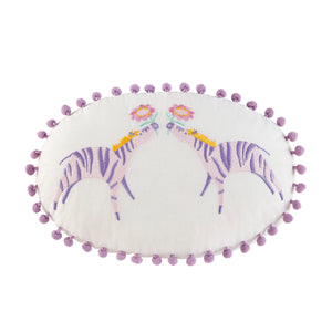 English Elm Twin Lulu Reversible Cotton Duvet Cover Set with Jungle Animals, Floral Border, Pompom Throw Pillow, Sustainable BCI Bedding B035P217815