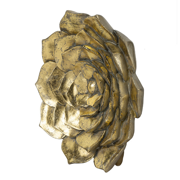 English Elm D10X1.4" Radiant Gold Succulent Wall Plaque - 3D Modern Décor For Stylish Homes & Offices W2078P223120