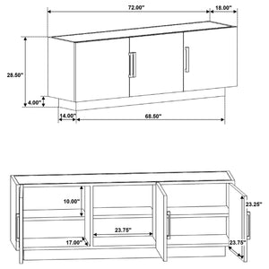 English Elm Metzger Marble Top Sideboard with Checkerboard Doors and Mango Wood Storage B062S01481